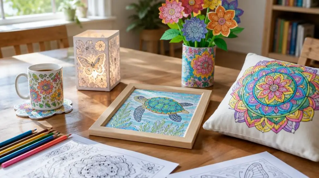 5 fun and creative craft projects using printable coloring pages for kids and adults