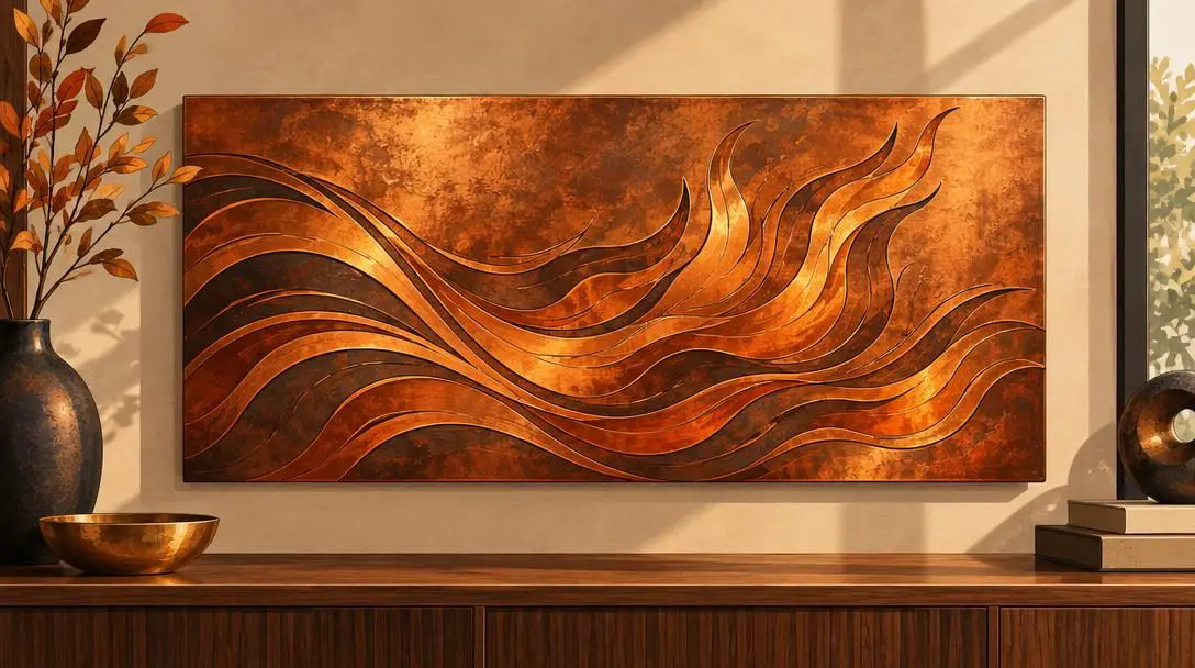 Fluid fire wave metal art