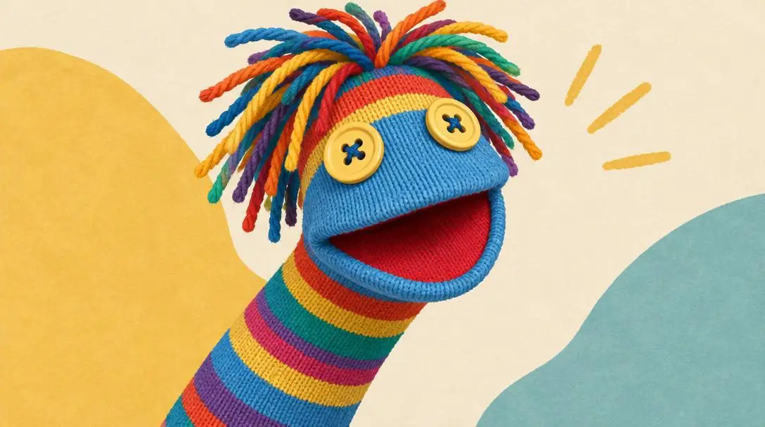 Mismatched socks crafted into whimsical puppets