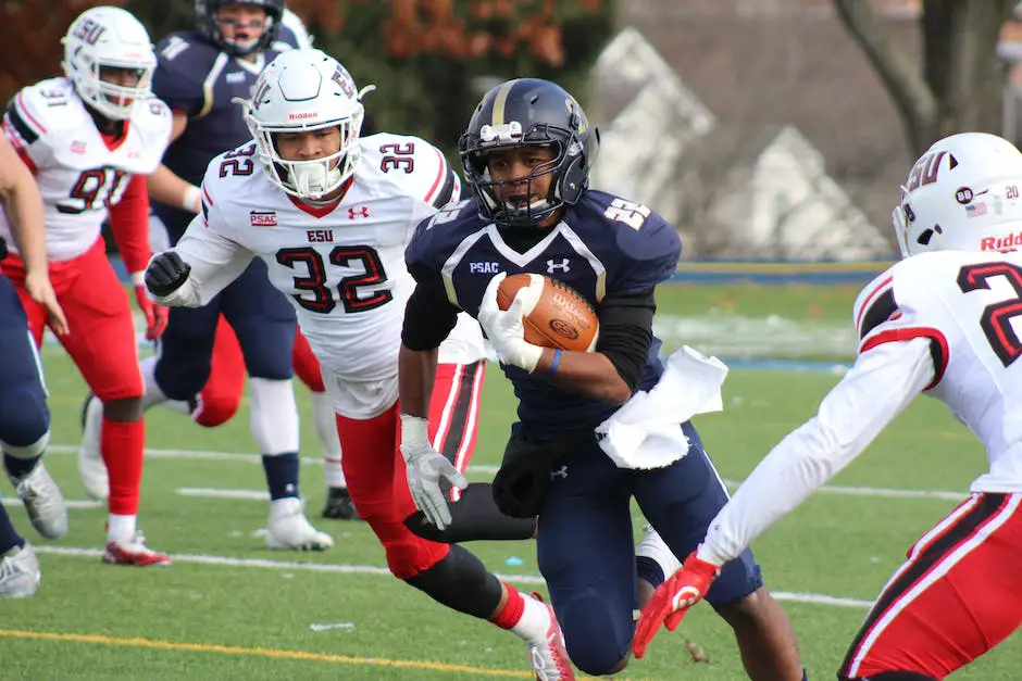 Two players, one from American football and one from soccer, standing facing each other, showcasing the difference between sports in physicality.