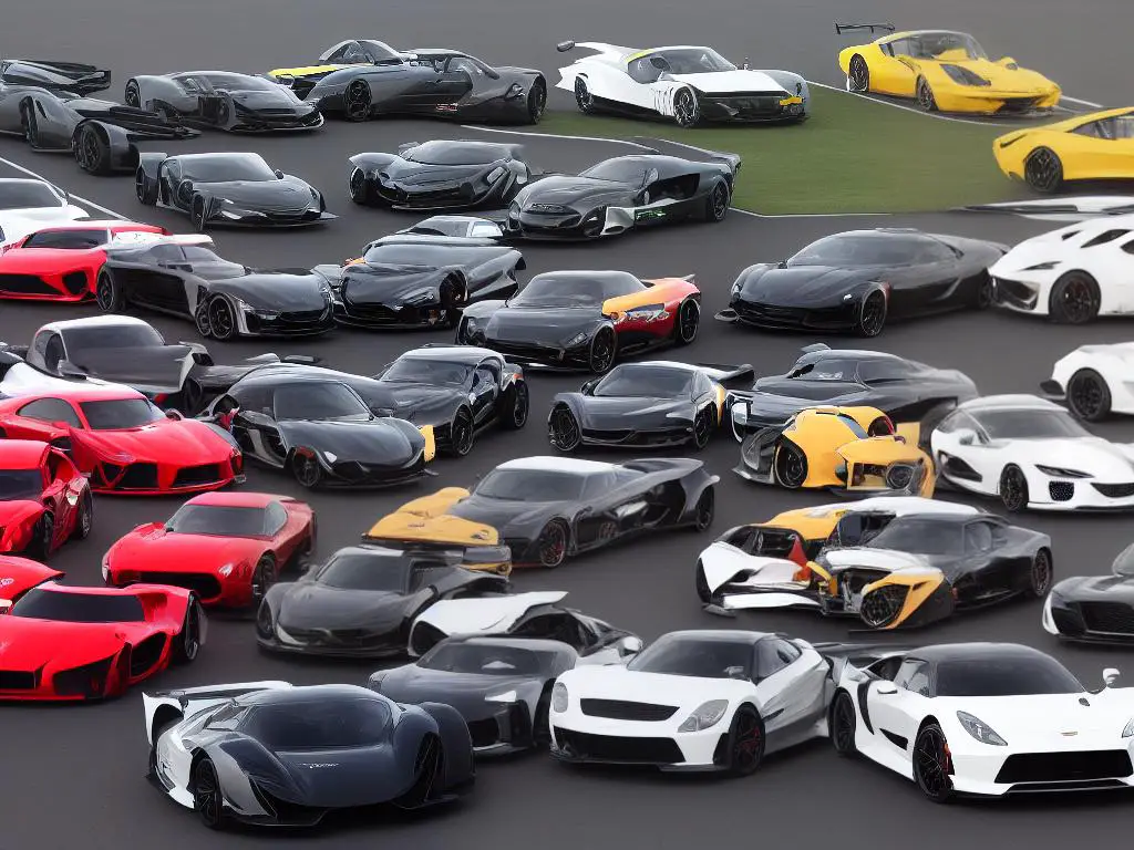 A photo of a collection of cars owned by celebrities.