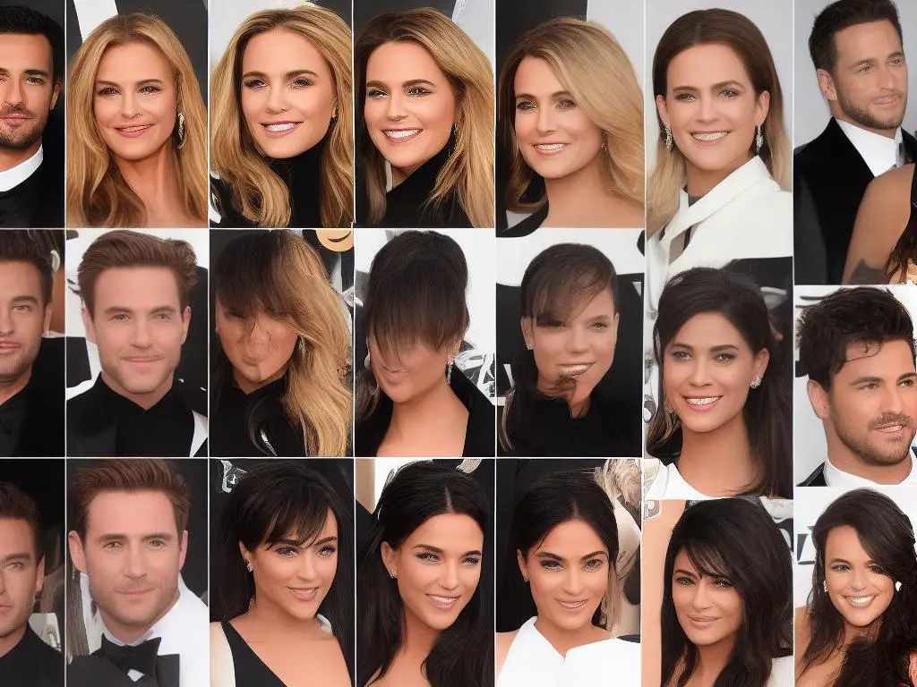 A picture of different celebrities, each with a brief description of their unique engagement stories.
