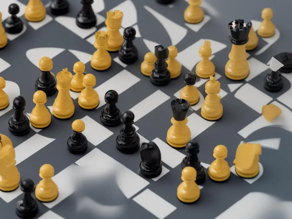 A computer screen displaying a chess engine interface with chess pieces on a board, showing the strategic nature of the program.