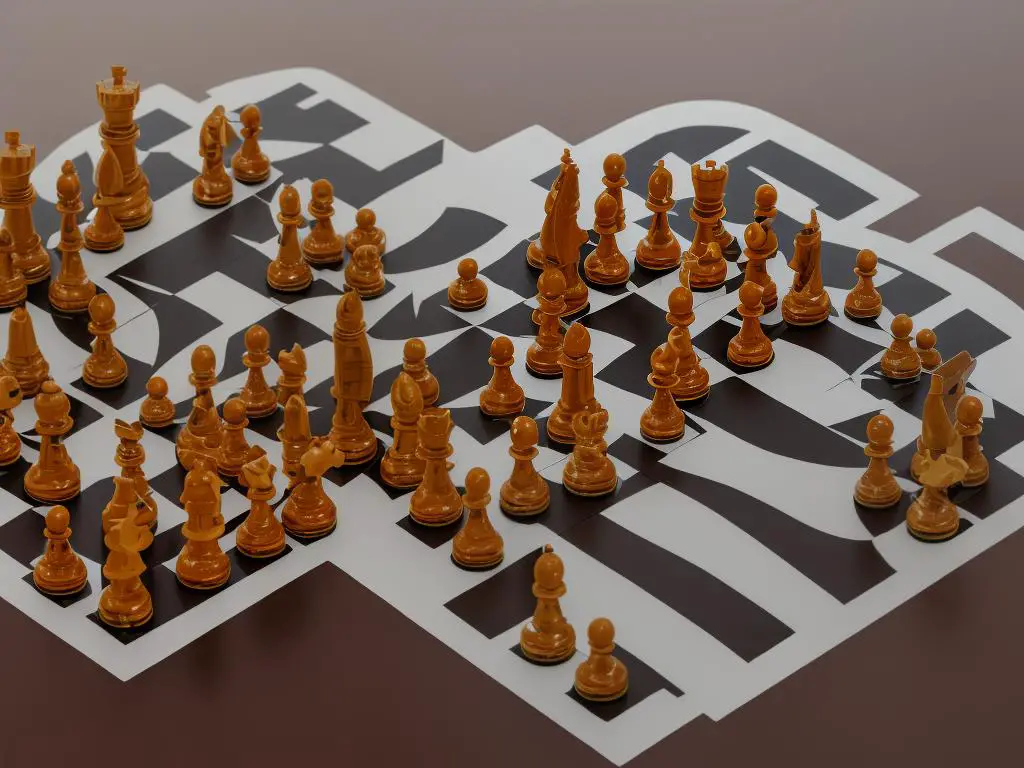 A chess board with pieces set up for a game, representing the complex and strategic nature of chess gameplay.