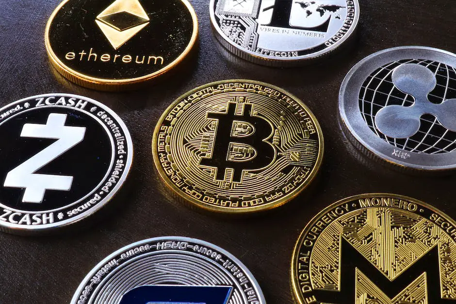 An image containing various visual representations of different types of cryptocurrencies, such as bitcoin and ethereum, to illustrate the concept of digital currencies.