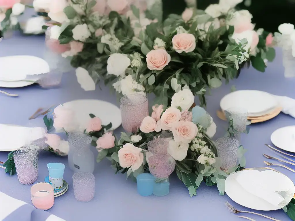 A picture of Draper James products including clothing, accessories, table linens, and drinkware with a focus on pastel colors and floral prints.