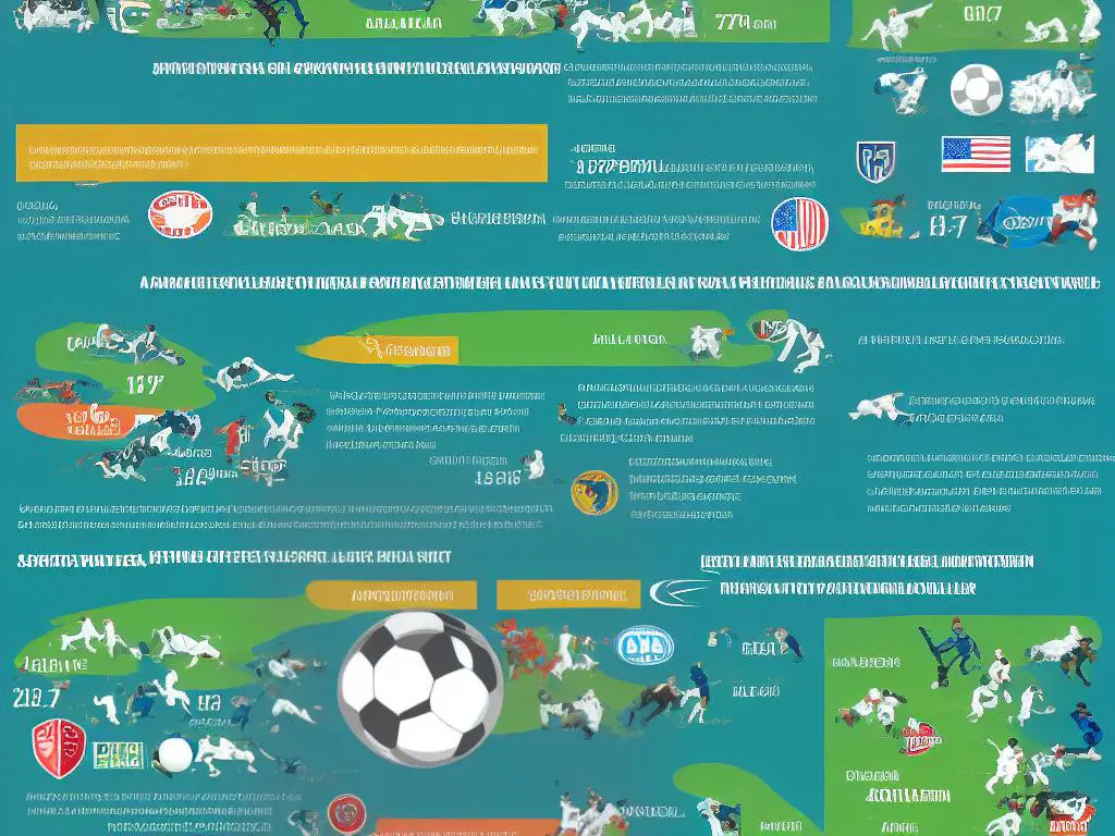 Infographic with main differences between American Football and Soccer, showing different positions and number of players.