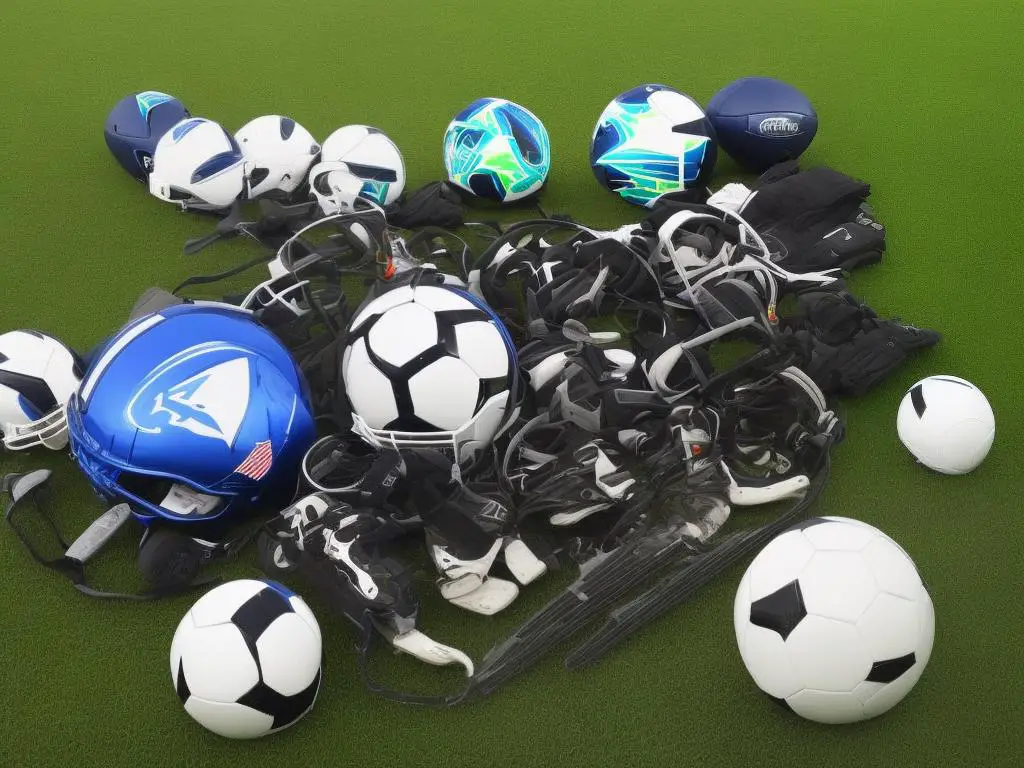 Comparison between American football equipment and soccer equipment