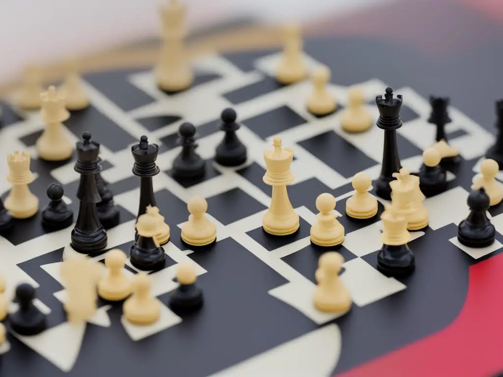 Image of chess pieces on a board with a digital overlay, representing online chess platforms.