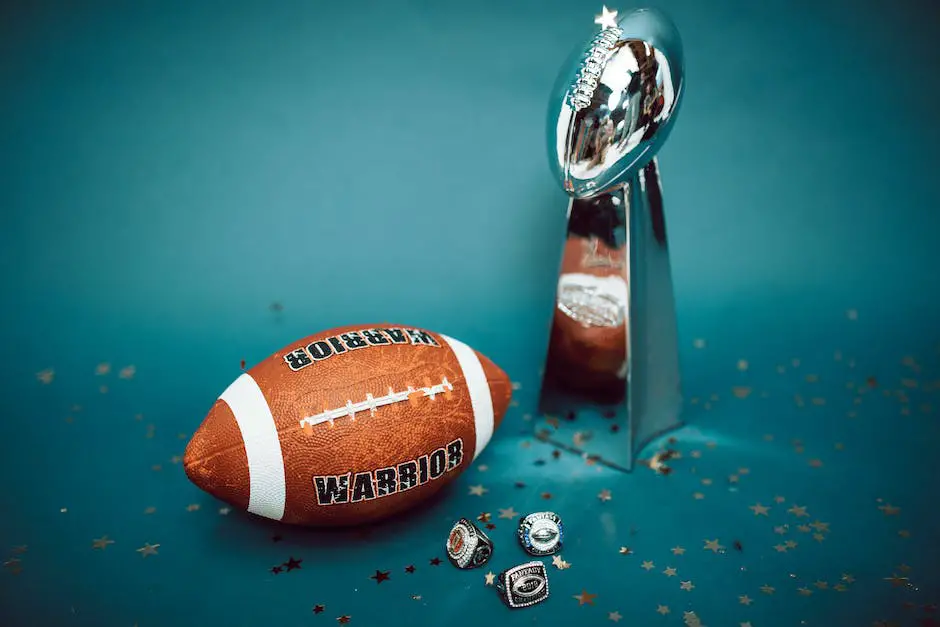 Photograph of the Vince Lombardi trophy, the trophy given to the winning team of the Super Bowl.